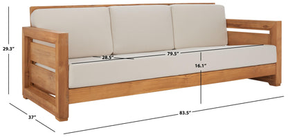 Guadeloupe Outdoor Brazilian Teak 3-Seat Sofa