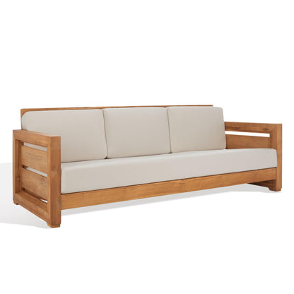 Guadeloupe Outdoor Brazilian Teak 3-Seat Sofa