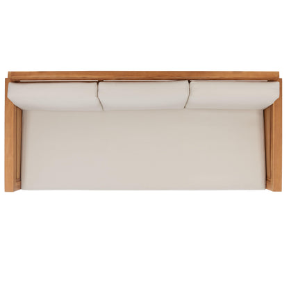 Guadeloupe Outdoor Brazilian Teak 3-Seat Sofa