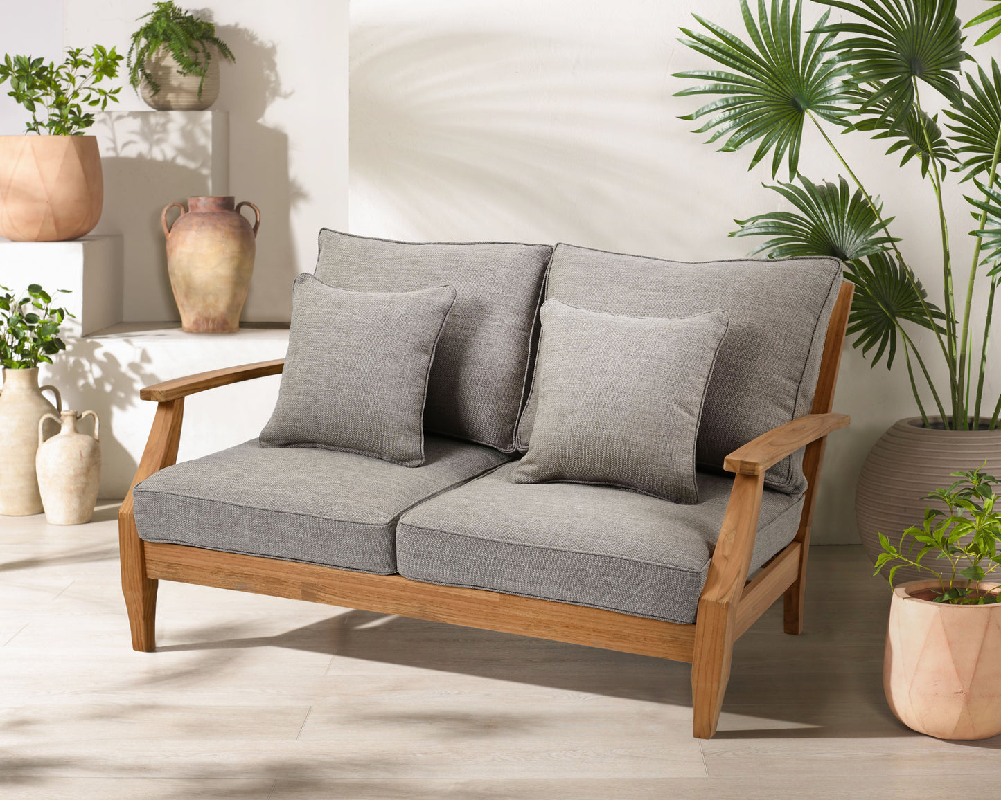 Martinique Teakwood Patio Loveseat