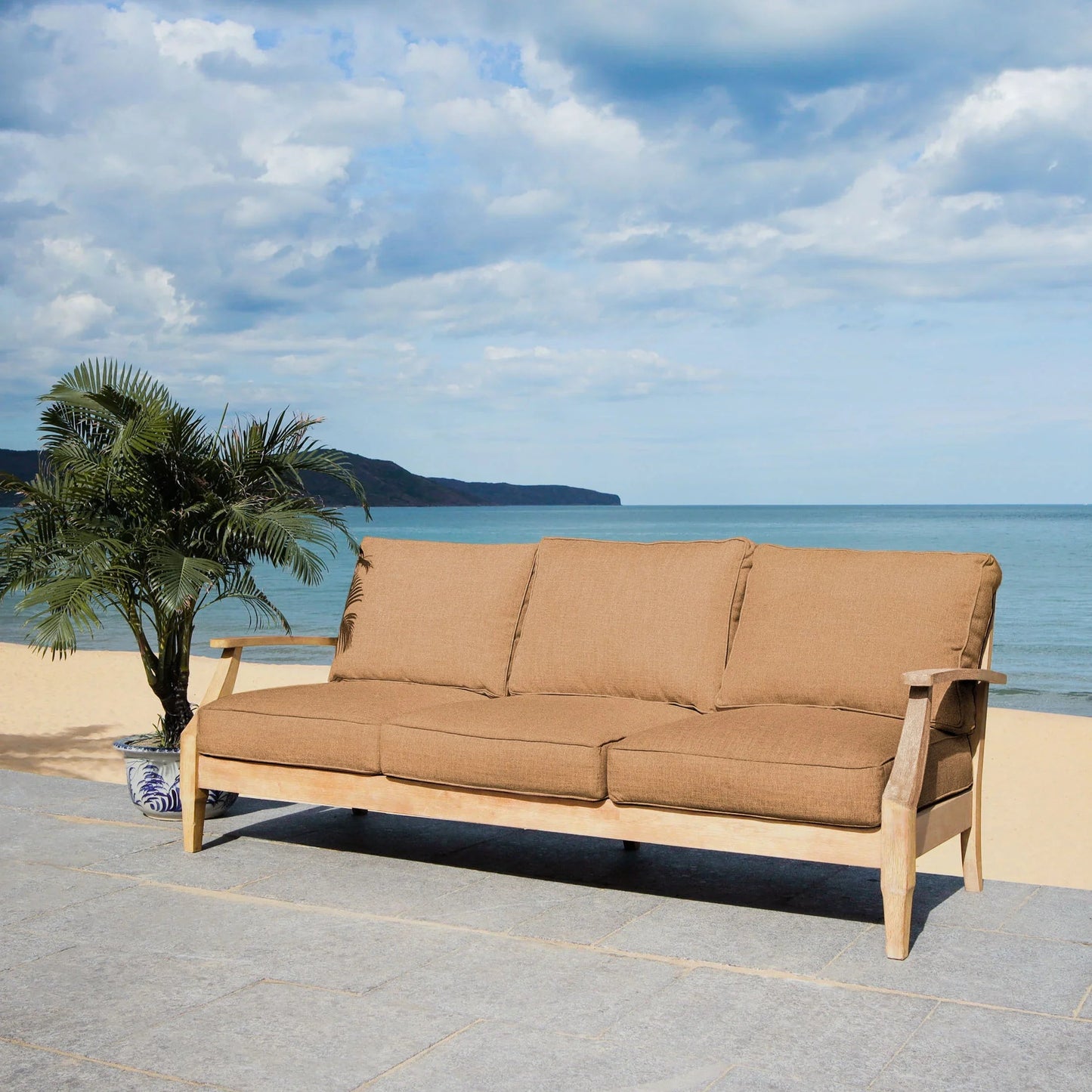 Martinique Wood Patio Sofa