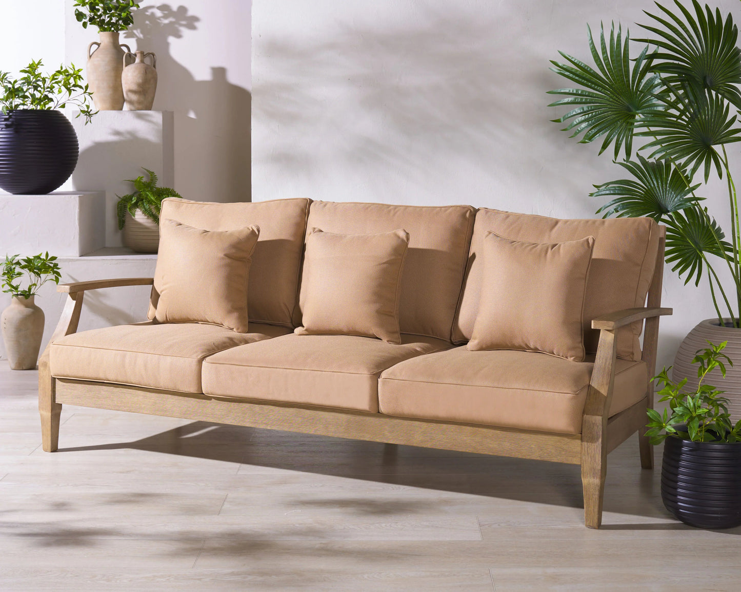 Martinique Wood Patio Sofa