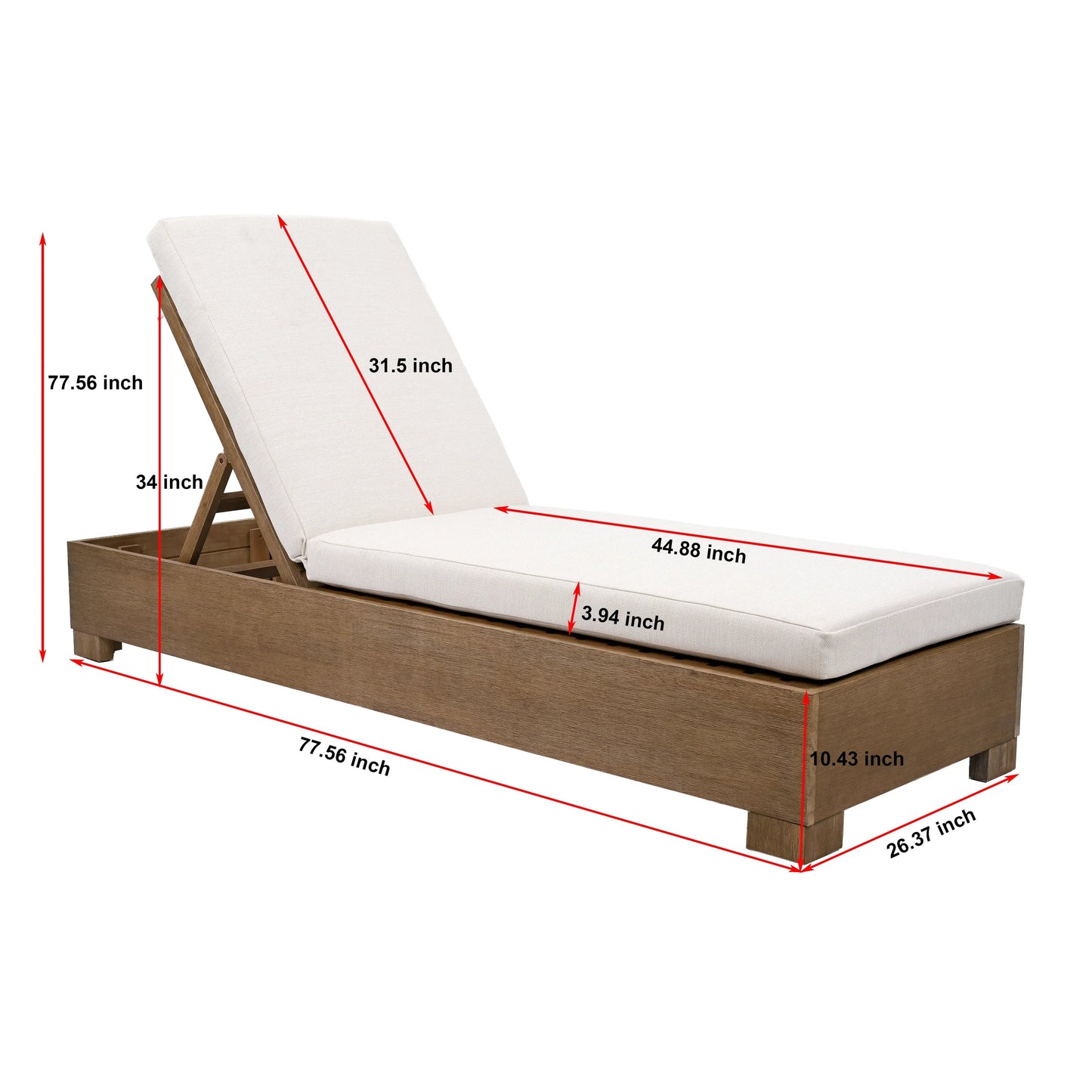 Blanquilla Eucalyptus Chaise Lounge
