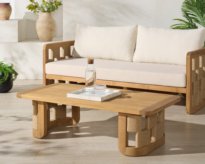 Skipper Teak And Hyacinth Outdoor Coffee Table