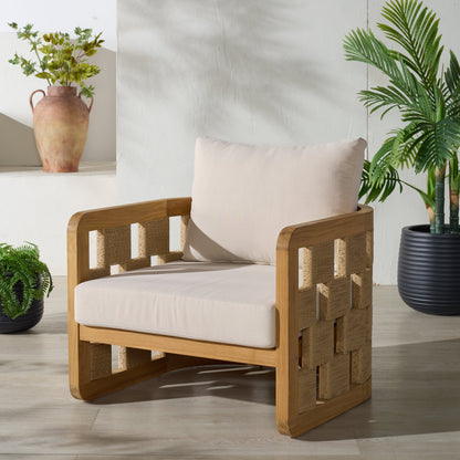 Skipper Teak And Hyacinth Patio Chair