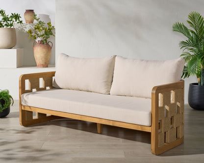 Skipper Teak And Hyacinth Patio Sofa