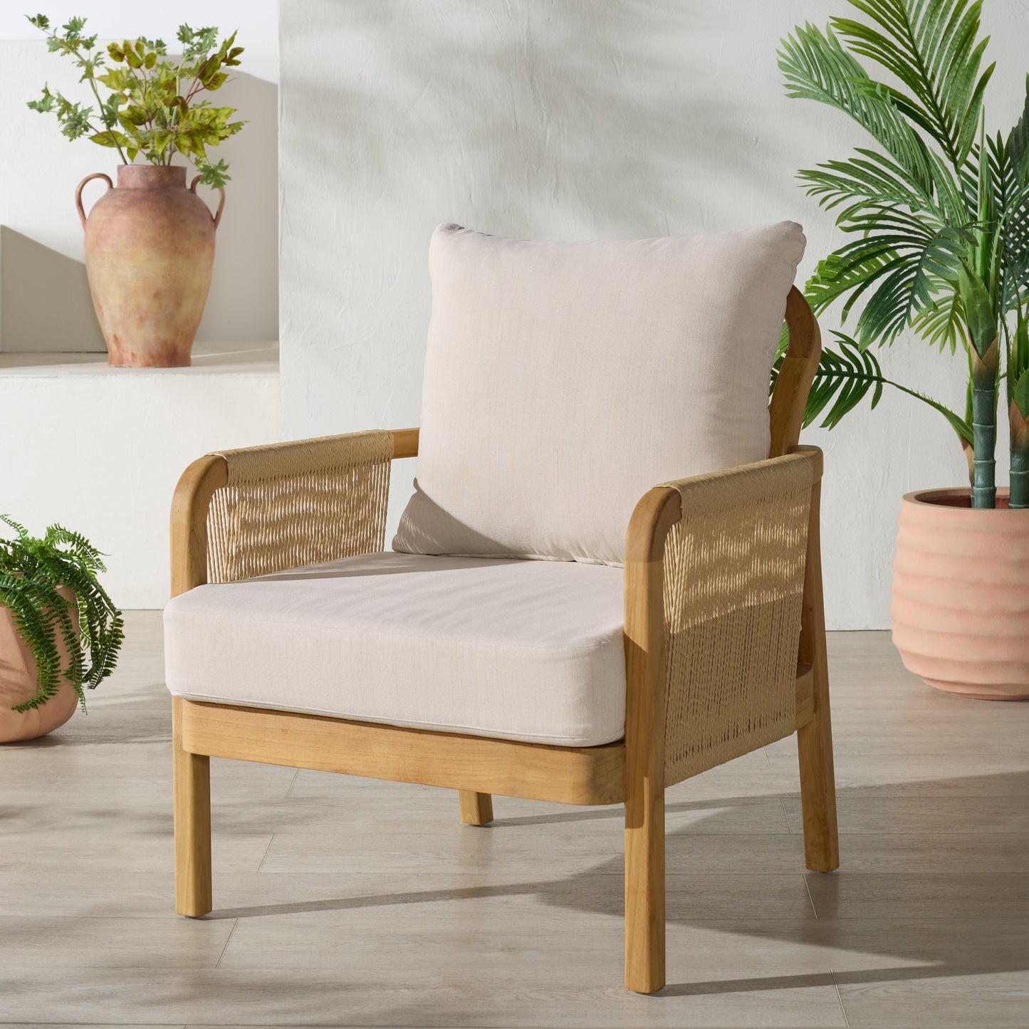 Rogers Teak And Hyacinth Patio Chair