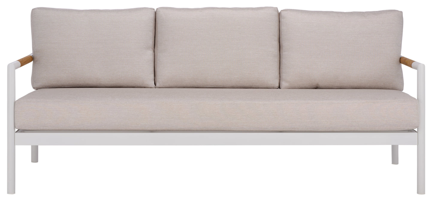 Chryssa Aluminum And Teak Patio Sofa