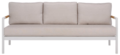 Chryssa Aluminum And Teak Patio Sofa