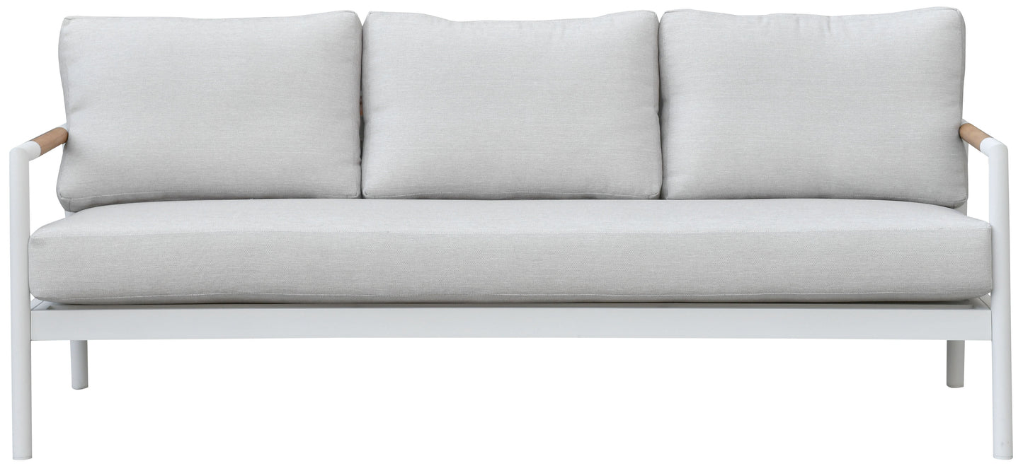 Chryssa Aluminum And Teak Patio Sofa