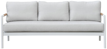 Chryssa Aluminum And Teak Patio Sofa