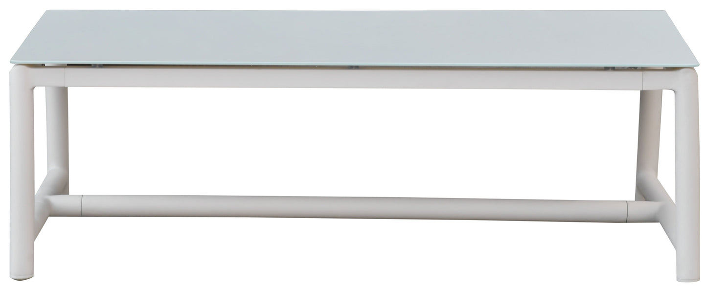 Chryssa Aluminum And Teak Patio Coffee Table