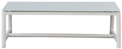 Chryssa Aluminum And Teak Patio Coffee Table