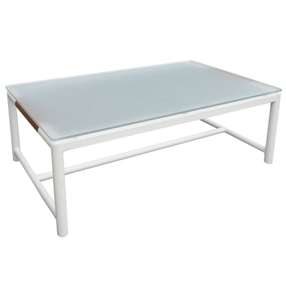 Chryssa Aluminum And Teak Patio Coffee Table