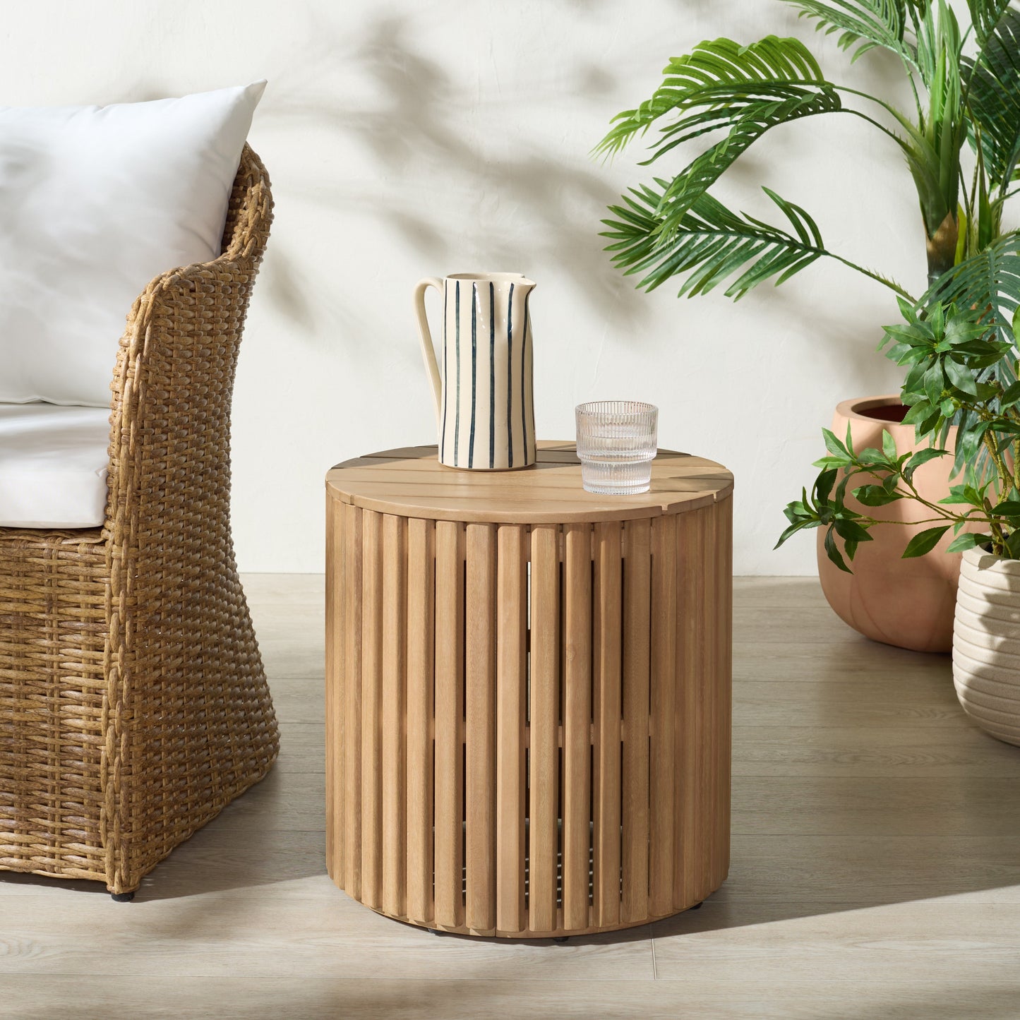 Arielle Eucalyptus Wood Accent Table