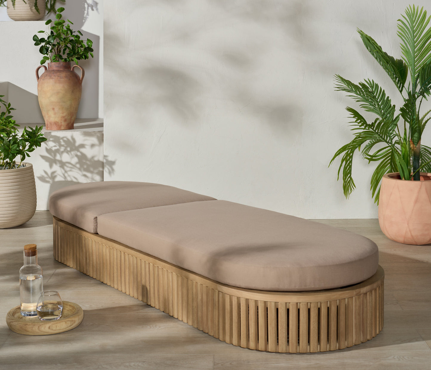 Arielle Eucalyptus Wood Sun Lounger