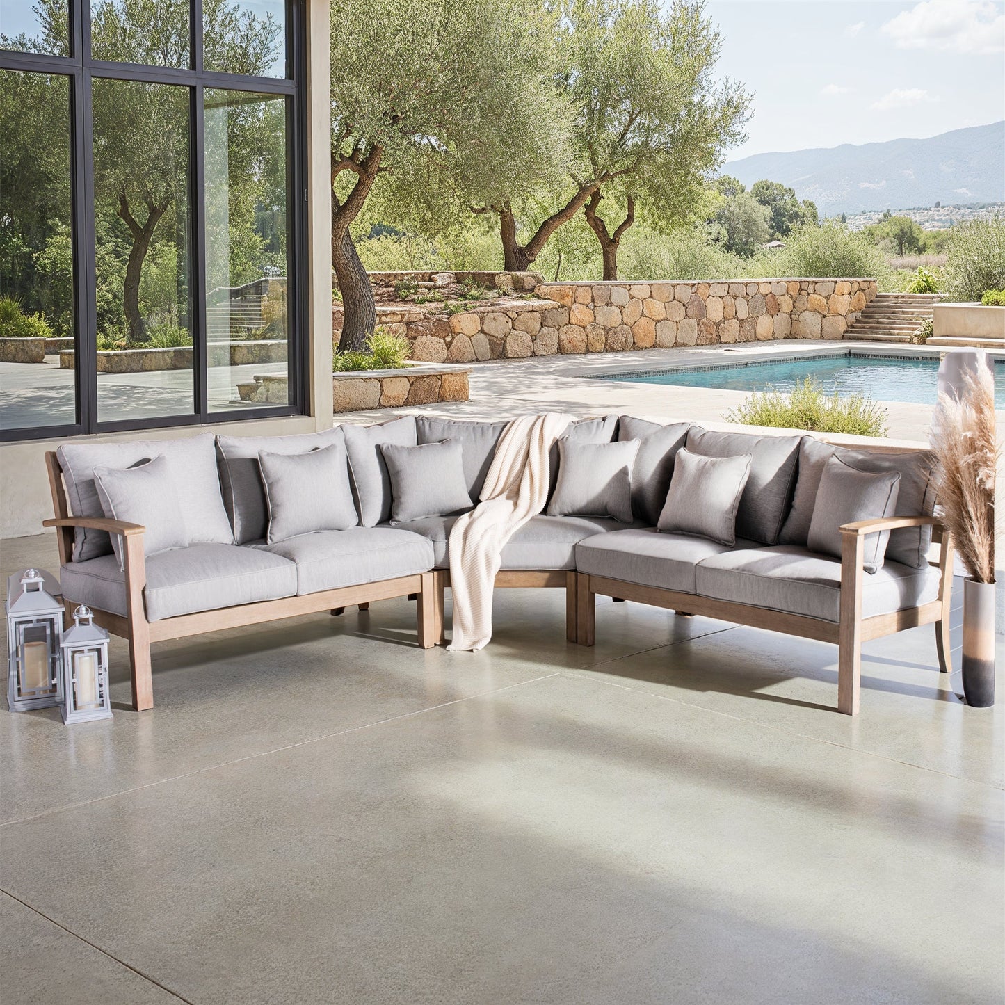 Rosabecca Eucalyptus Patio Sectional Sofa