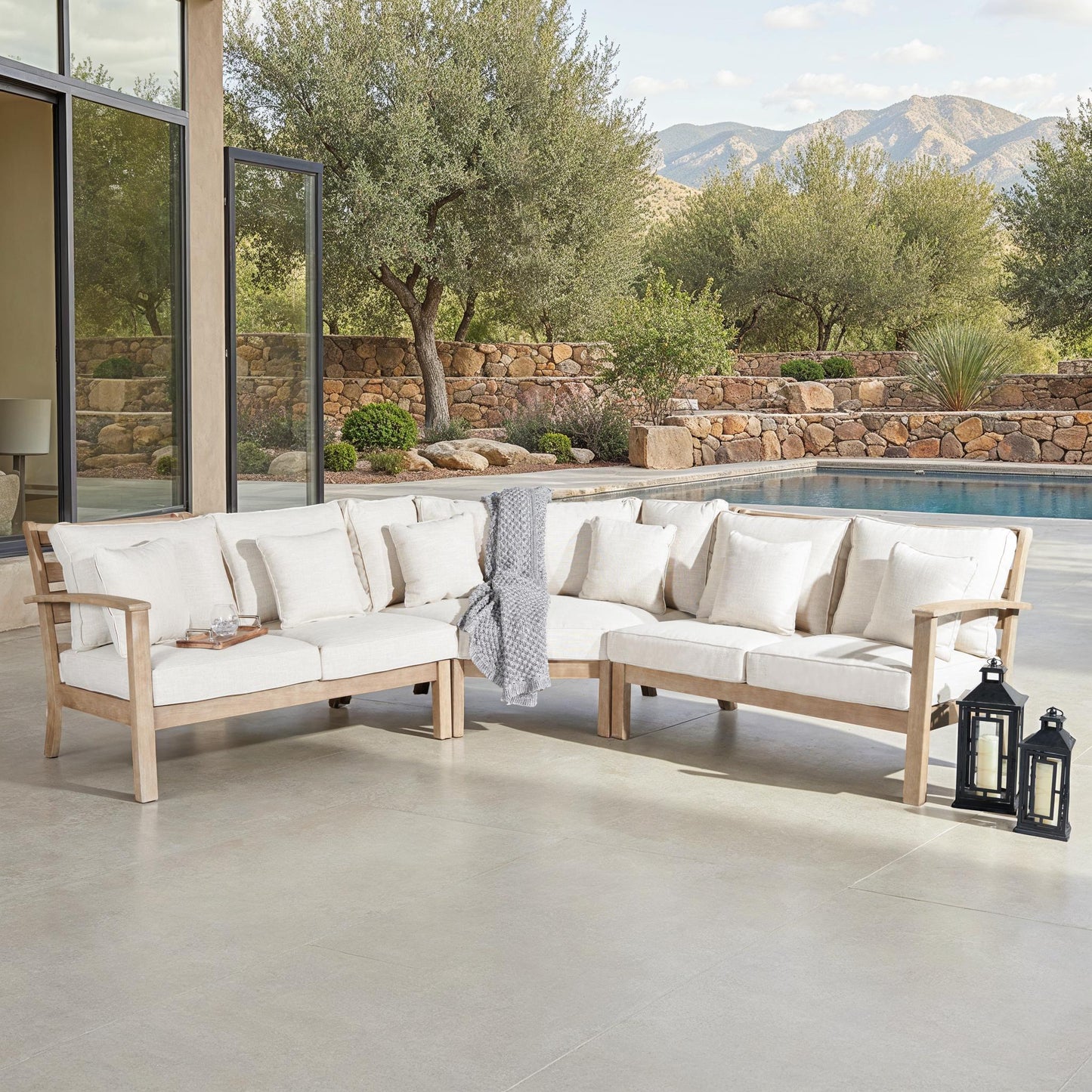 Rosabecca Eucalyptus Patio Sectional Sofa