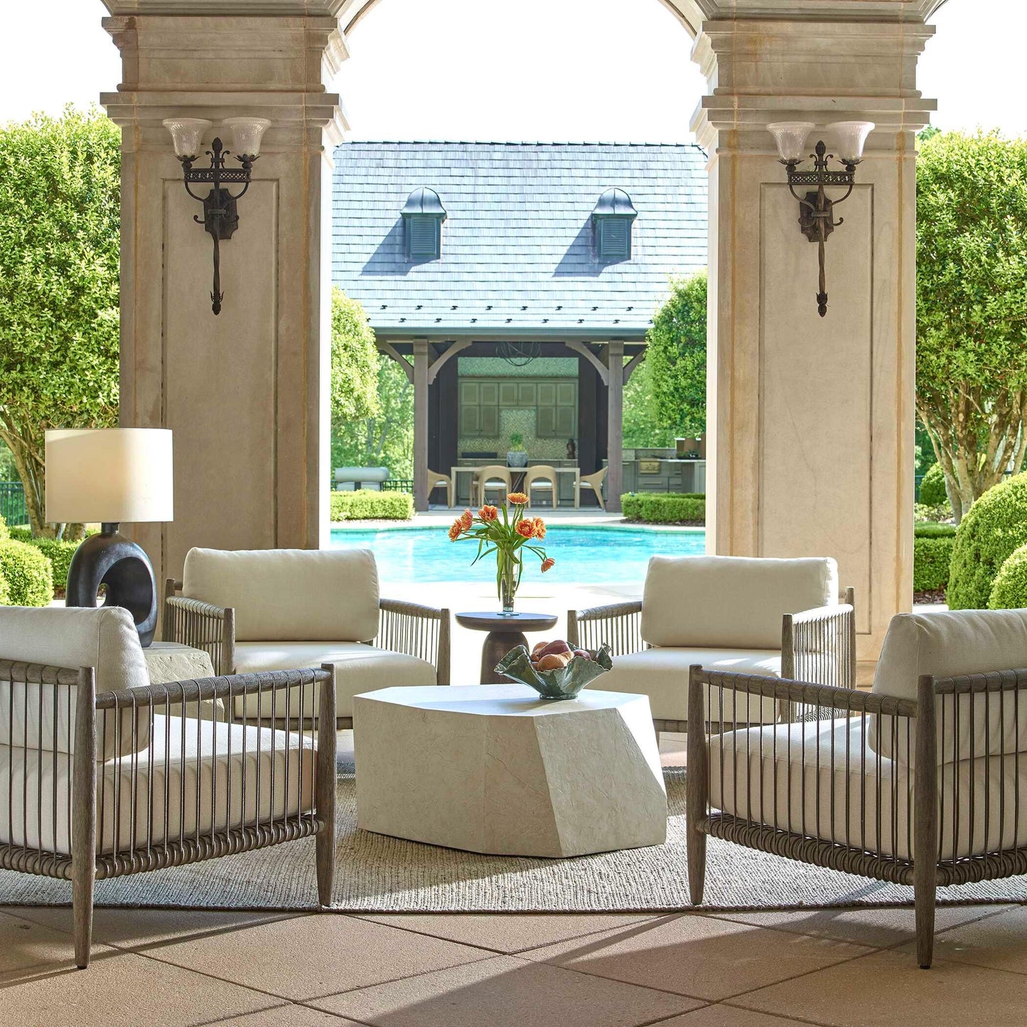 Borneo White Outdoor Lounge Chair