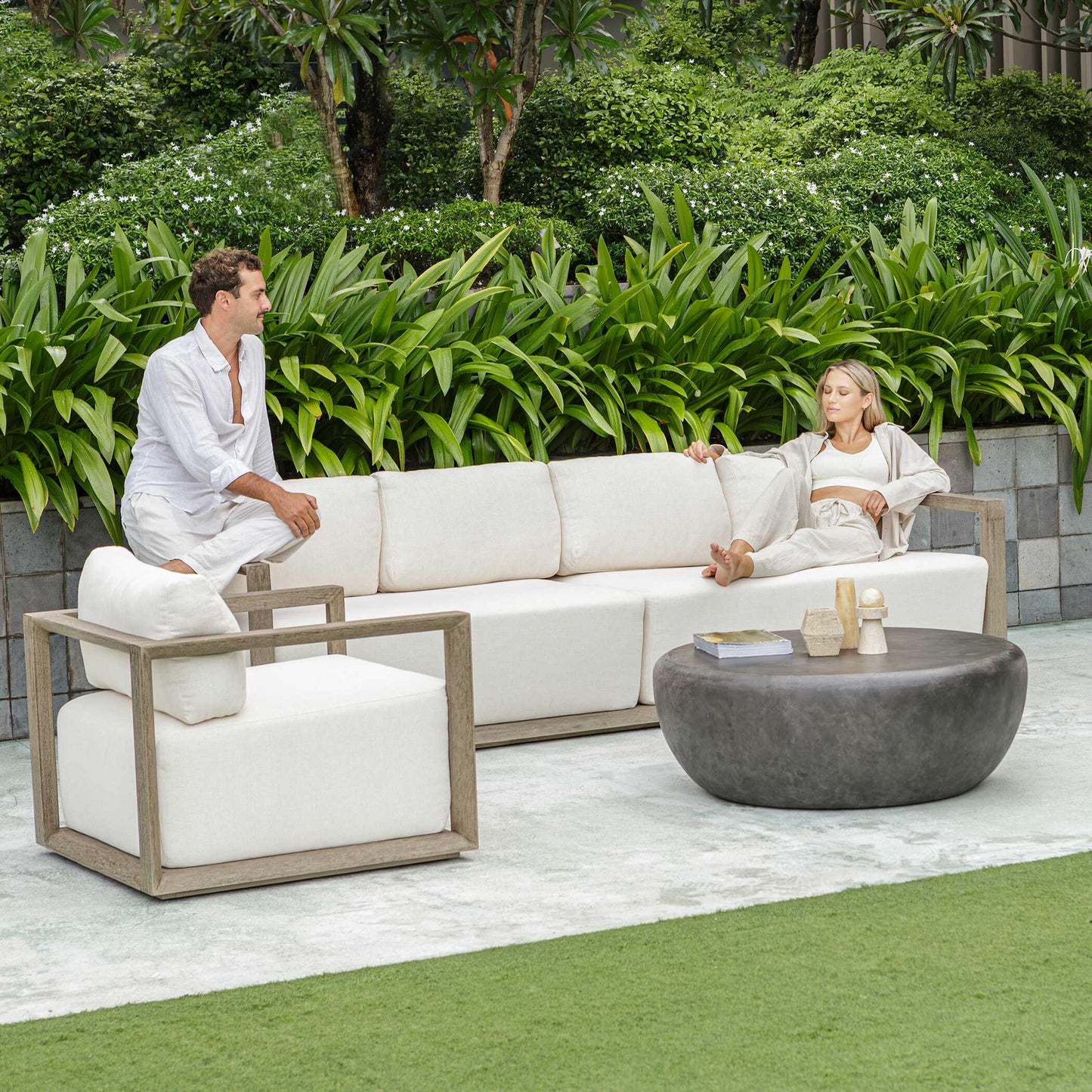 Remsen Outdoor Gray Sofa