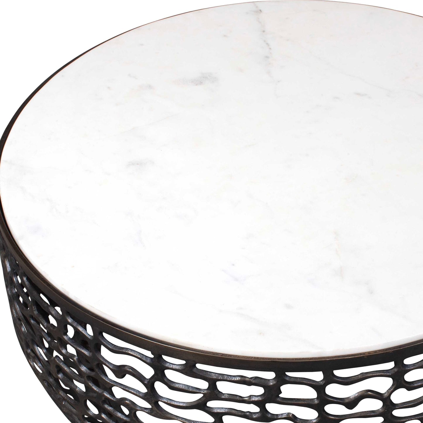 Sabena White Marble Outdoor Coffee Table