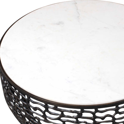 Sabena White Marble Outdoor Coffee Table