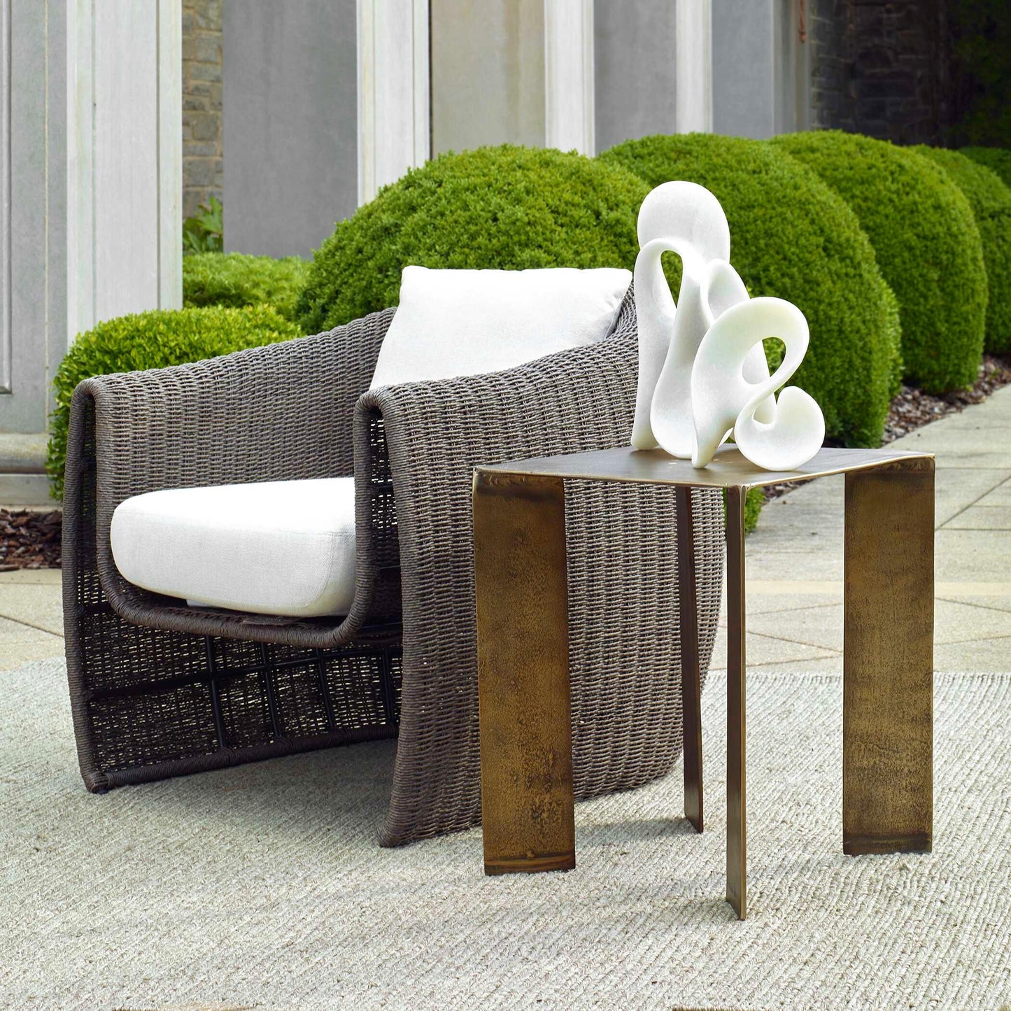 Reade Brass Outdoor Accent Table