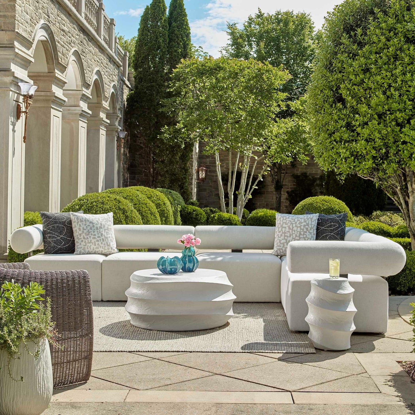 Winded Outdoor White Accent Table