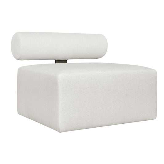 Bolster Back White Armless Outdoor Sofa
