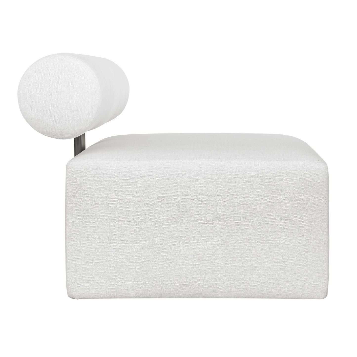 Bolster Back White Armless Outdoor Sofa