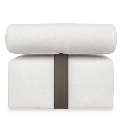 Bolster Back White Armless Outdoor Sofa