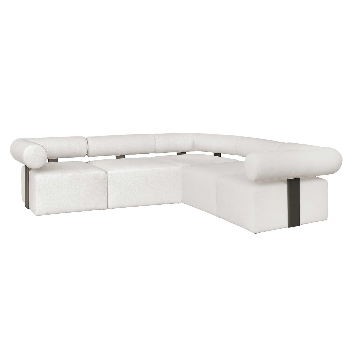 Bolster Back White Outdoor Corner Sofa