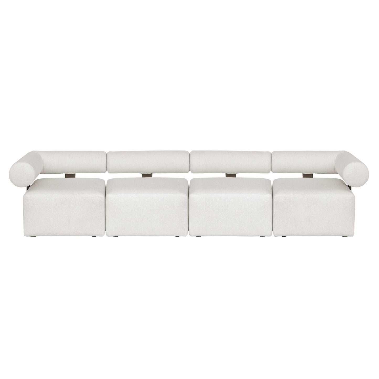 Bolster Back White Outdoor Corner Sofa