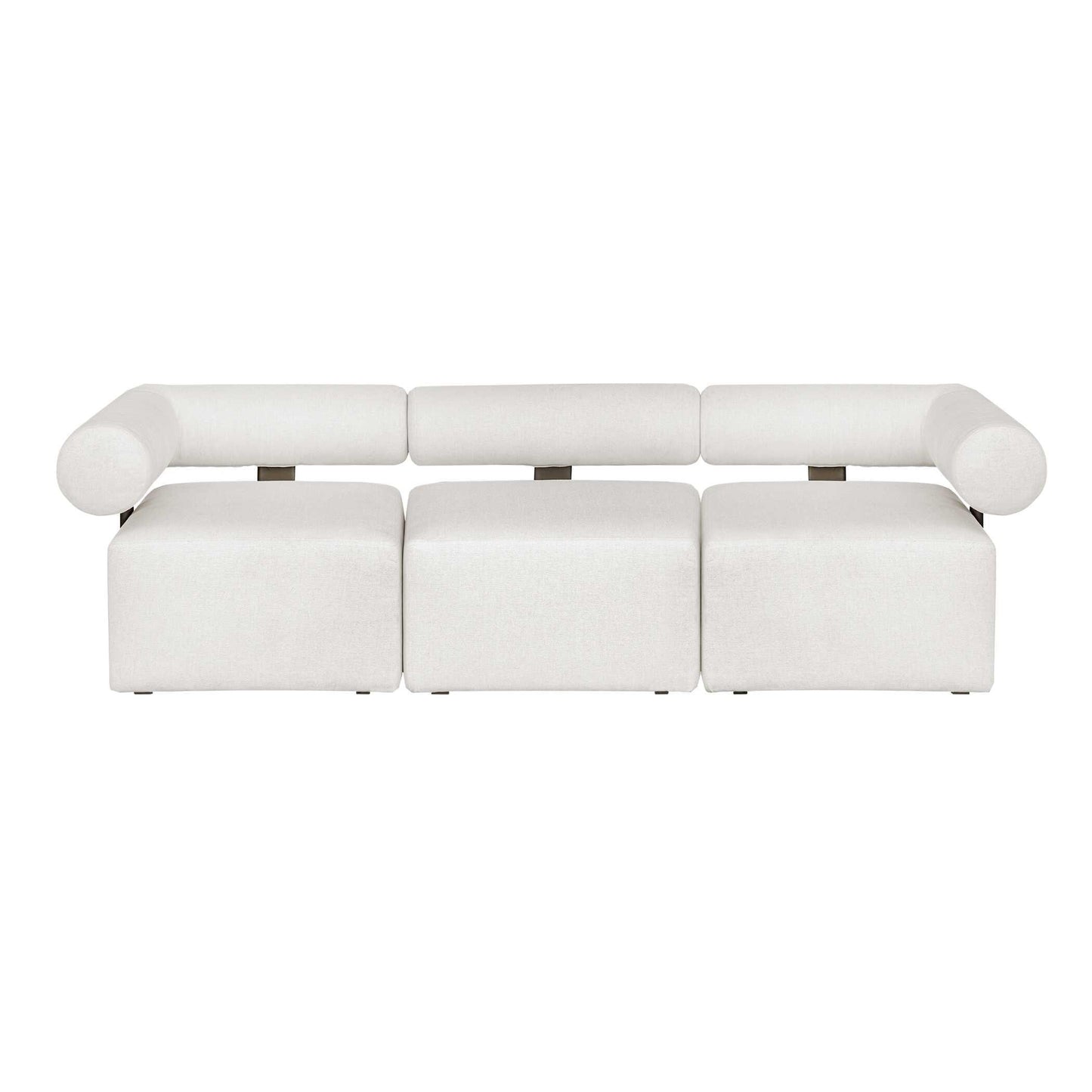 Bolster Back White Outdoor Corner Sofa