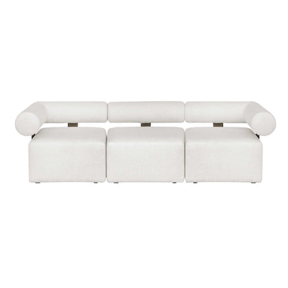 Bolster Back White Outdoor Corner Sofa