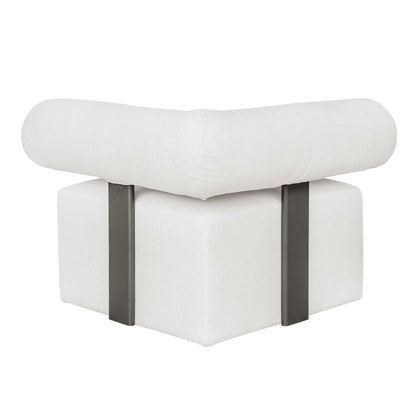 Bolster Back White Outdoor Corner Sofa