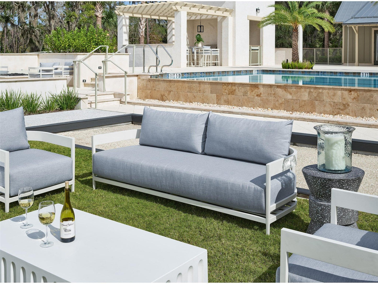 Outdoor South Beach Barrel Back Sofa