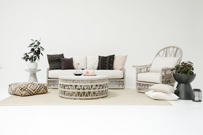 Dana Rope Sofa in Linen Canvas w/ Self Welt