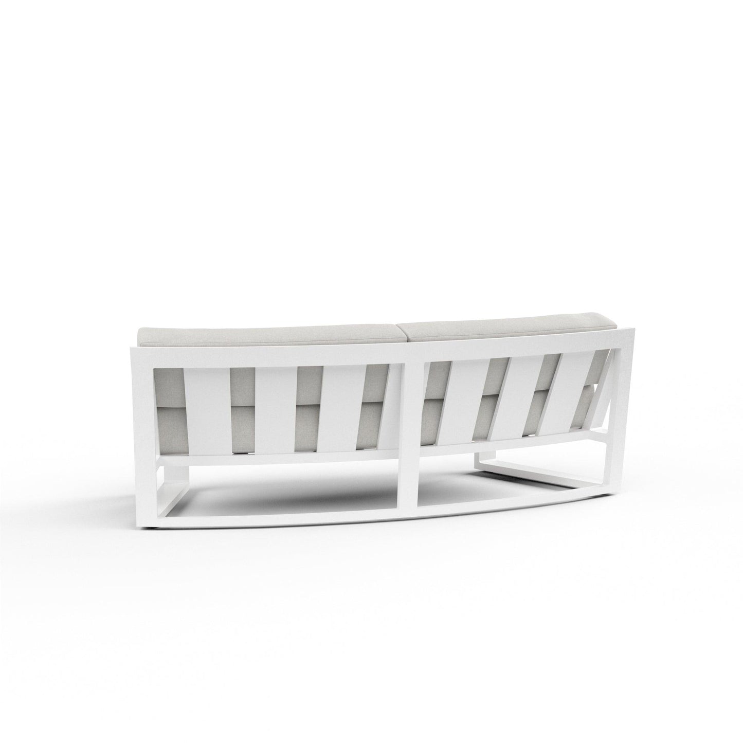 Newport Curved Sofa in Cast Silver, No Welt