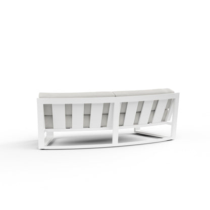 Newport Curved Sofa in Cast Silver, No Welt