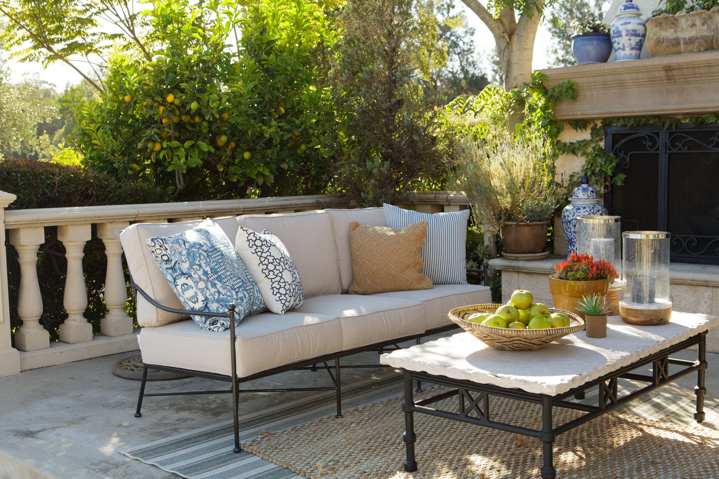 Provence Sofa in Canvas Flax w/ Self Welt