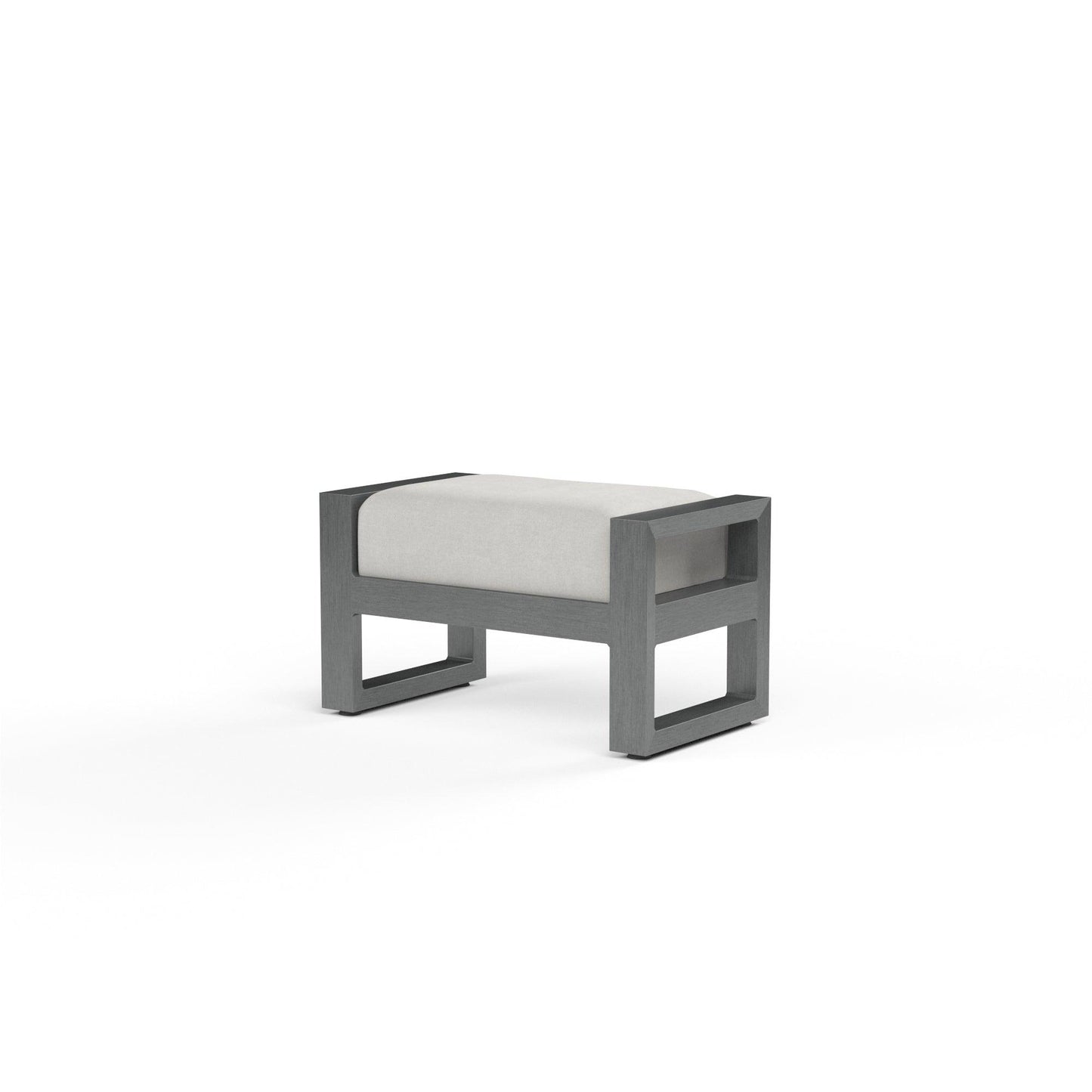 Redondo Ottoman in Cast Silver, No Welt