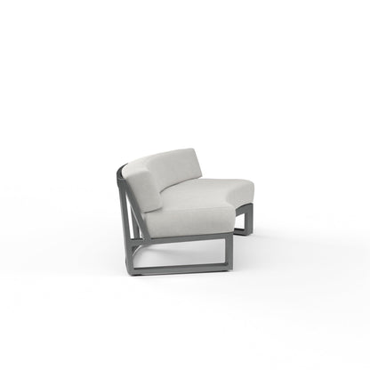 Redondo Curved Sofa in Cast Silver, No Welt