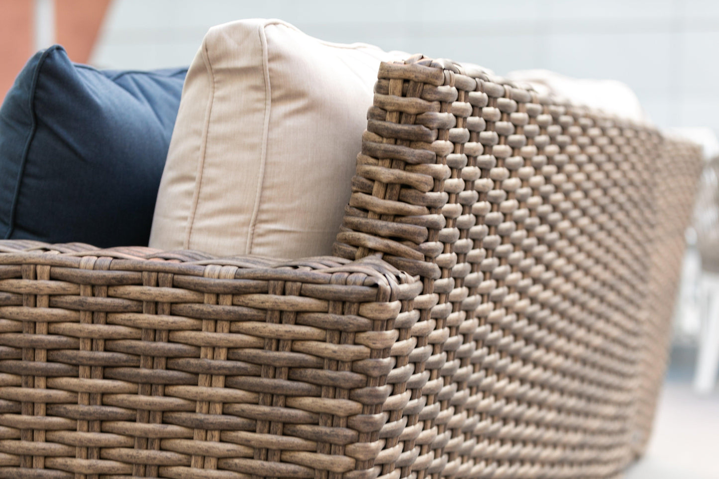 Havana Sofa in Canvas Flax w/ Self Welt