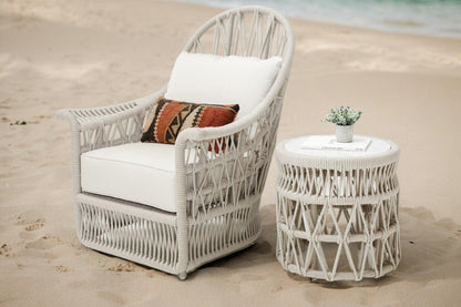 Dana End Table with Honed Carrara Marble Top