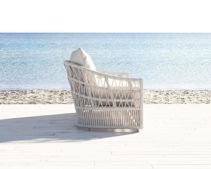 Dana Rope Sofa in Linen Canvas w/ Self Welt