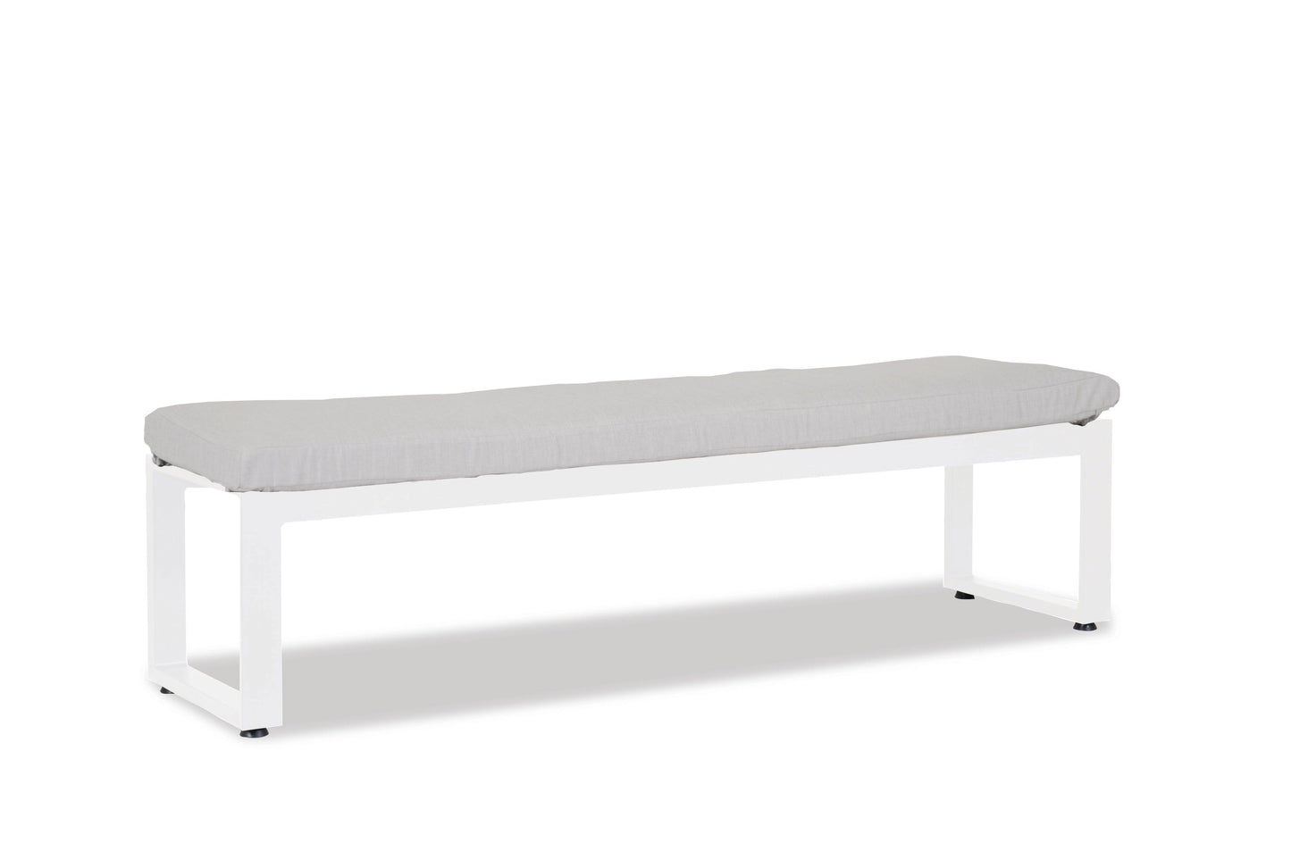 Newport Dining Bench in Cast Silver, No Welt