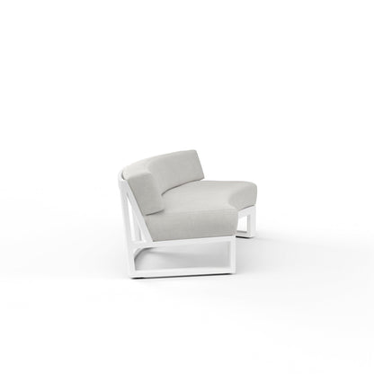 Newport Curved Sofa in Cast Silver, No Welt