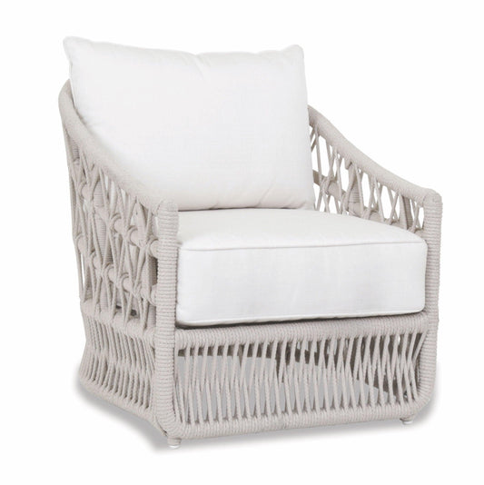 Dana Rope Club Chair in Linen Canvas w/ Self Welt