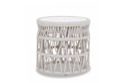 Dana End Table with Honed Carrara Marble Top